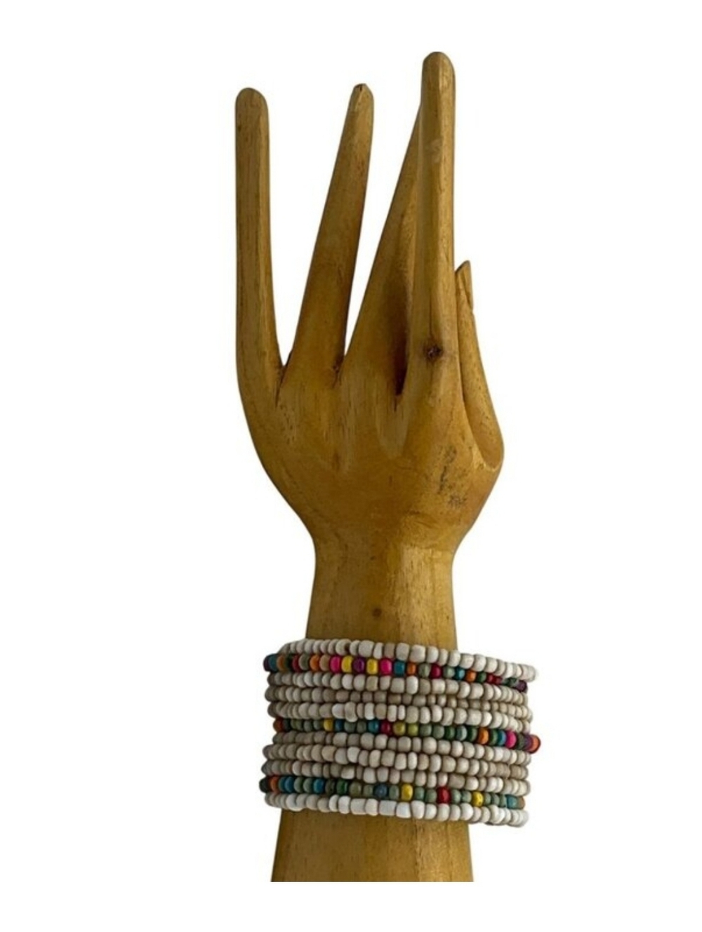 Artisan Handmade Multicolor Beaded Adjustable Chunky Bracelet Boho Hippie